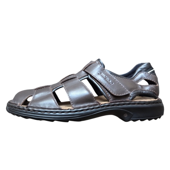 Josef Seibel Men's Jeremy Brown Leather Fisherman Sandals Sz 11.5 Summer Beach - Picture 1 of 12